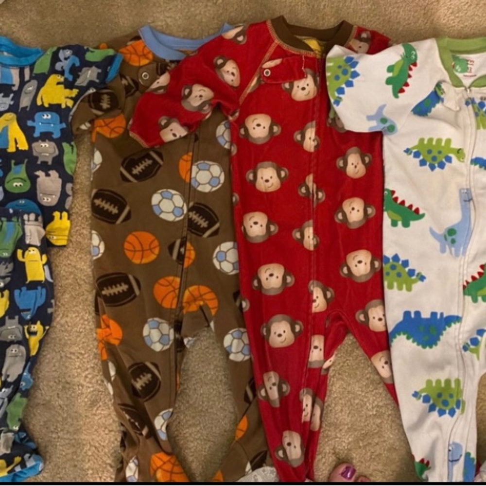 Carters 12M fleece sleep n plays